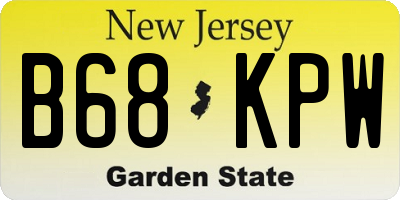 NJ license plate B68KPW