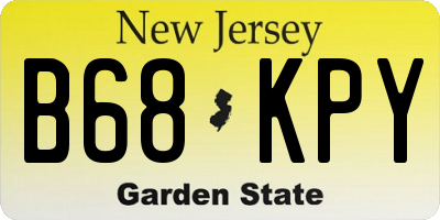 NJ license plate B68KPY
