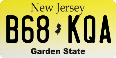 NJ license plate B68KQA