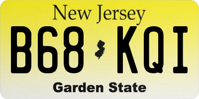 NJ license plate B68KQI