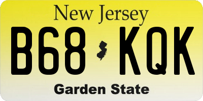 NJ license plate B68KQK