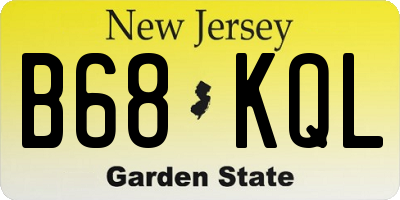 NJ license plate B68KQL