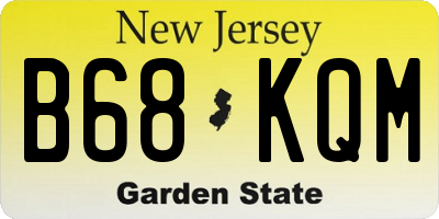 NJ license plate B68KQM