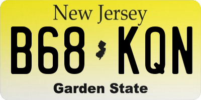 NJ license plate B68KQN