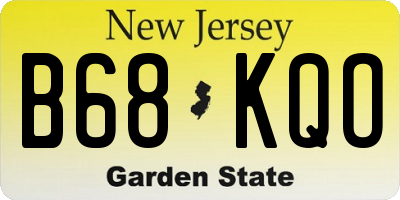 NJ license plate B68KQO