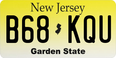 NJ license plate B68KQU