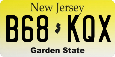 NJ license plate B68KQX