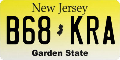 NJ license plate B68KRA