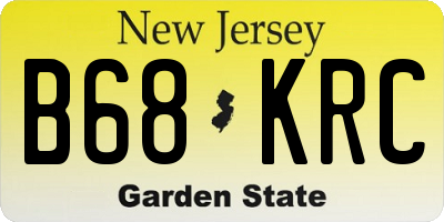 NJ license plate B68KRC