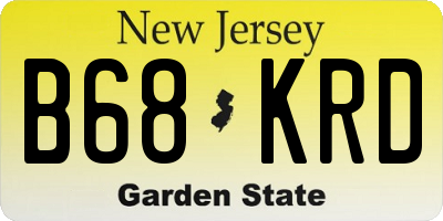 NJ license plate B68KRD