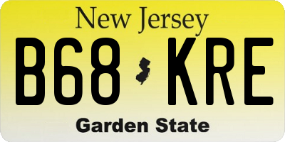 NJ license plate B68KRE