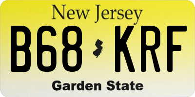 NJ license plate B68KRF