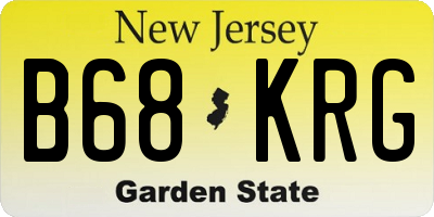 NJ license plate B68KRG