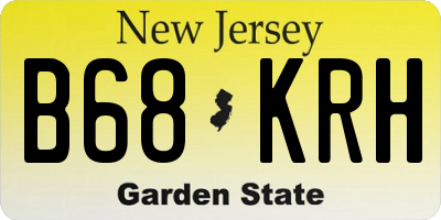 NJ license plate B68KRH