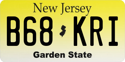 NJ license plate B68KRI