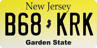 NJ license plate B68KRK