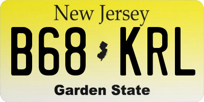NJ license plate B68KRL