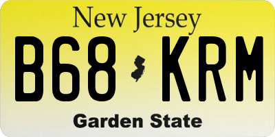 NJ license plate B68KRM