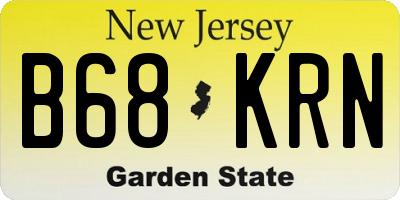 NJ license plate B68KRN