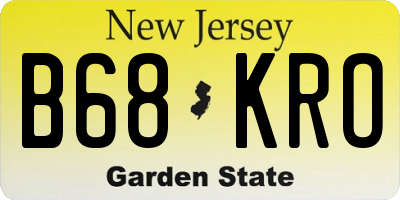 NJ license plate B68KRO