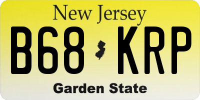 NJ license plate B68KRP