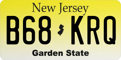 NJ license plate B68KRQ