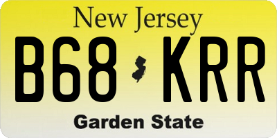 NJ license plate B68KRR