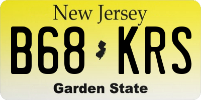 NJ license plate B68KRS