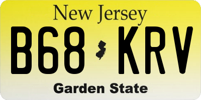 NJ license plate B68KRV