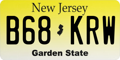 NJ license plate B68KRW