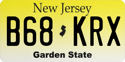 NJ license plate B68KRX