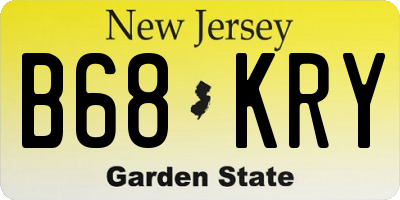 NJ license plate B68KRY