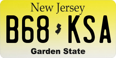 NJ license plate B68KSA