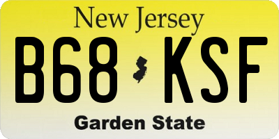NJ license plate B68KSF