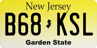 NJ license plate B68KSL