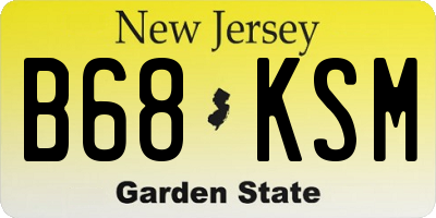 NJ license plate B68KSM