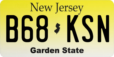 NJ license plate B68KSN