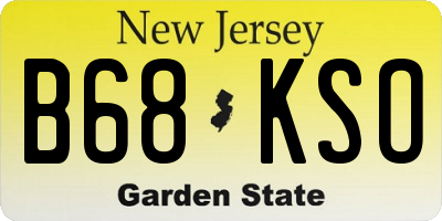 NJ license plate B68KSO