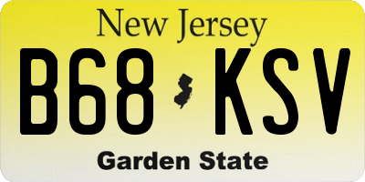 NJ license plate B68KSV