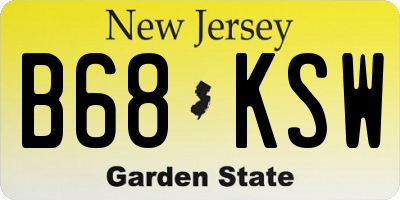 NJ license plate B68KSW