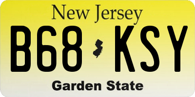 NJ license plate B68KSY