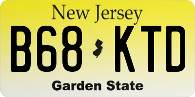 NJ license plate B68KTD