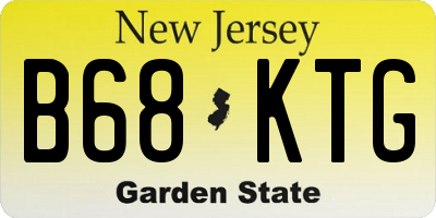 NJ license plate B68KTG