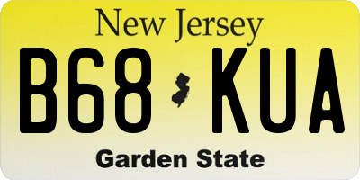 NJ license plate B68KUA