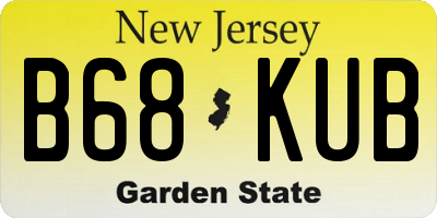 NJ license plate B68KUB
