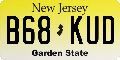 NJ license plate B68KUD