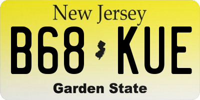 NJ license plate B68KUE