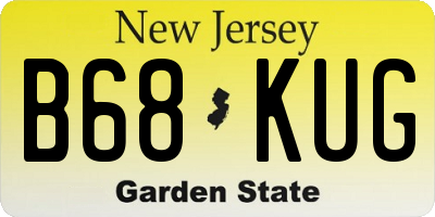 NJ license plate B68KUG