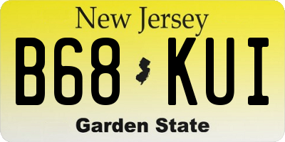 NJ license plate B68KUI