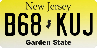 NJ license plate B68KUJ